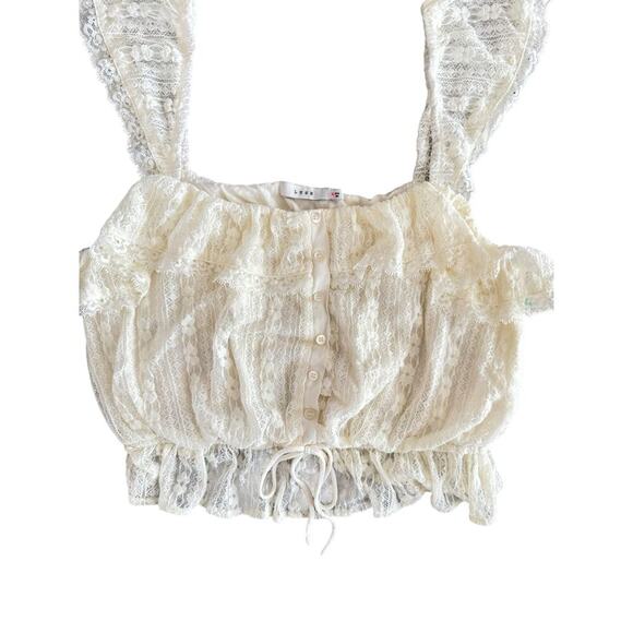 Lush white lace crop top M - Picture 5 of 5